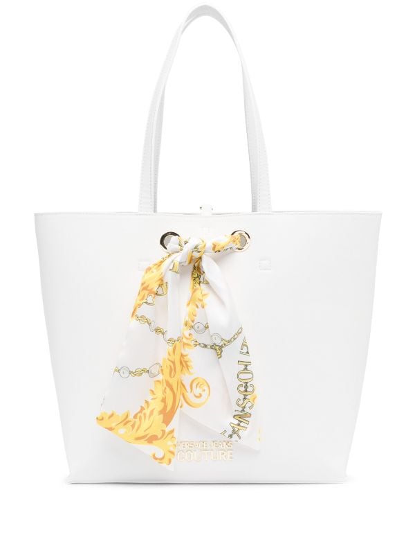 Versace Jeans Couture Scarf-Embellished Faux-Leather Tote Bag