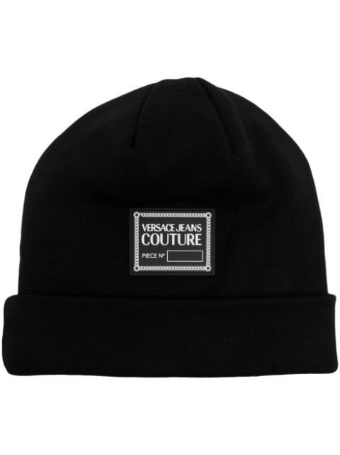 Versace Jeans Couture logo-patch turn-up brim beanie 