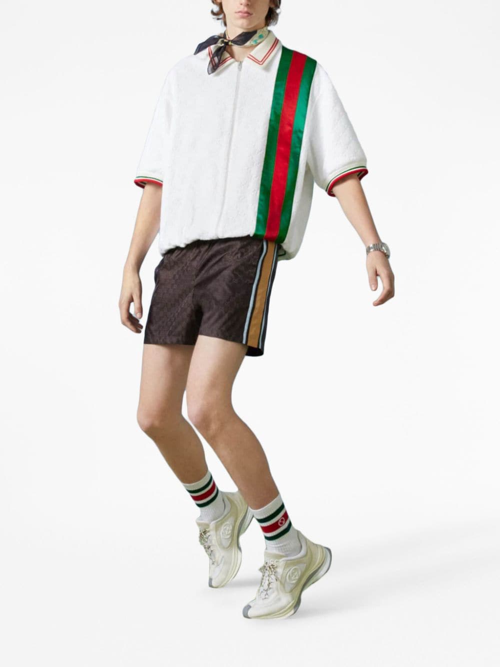 Gucci GG Supreme-print swim shorts - Bruin