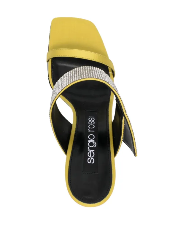 Sergio Rossi Paris オープントゥ サテン ミュール Sergio Rossi Paris 95mm サテンミュール | イエロー | FARFETCH JP