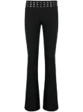 Blumarine eyelet-embellished flared trousers - Black