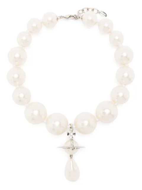 Vivienne westwood pearl necklace men Clearance