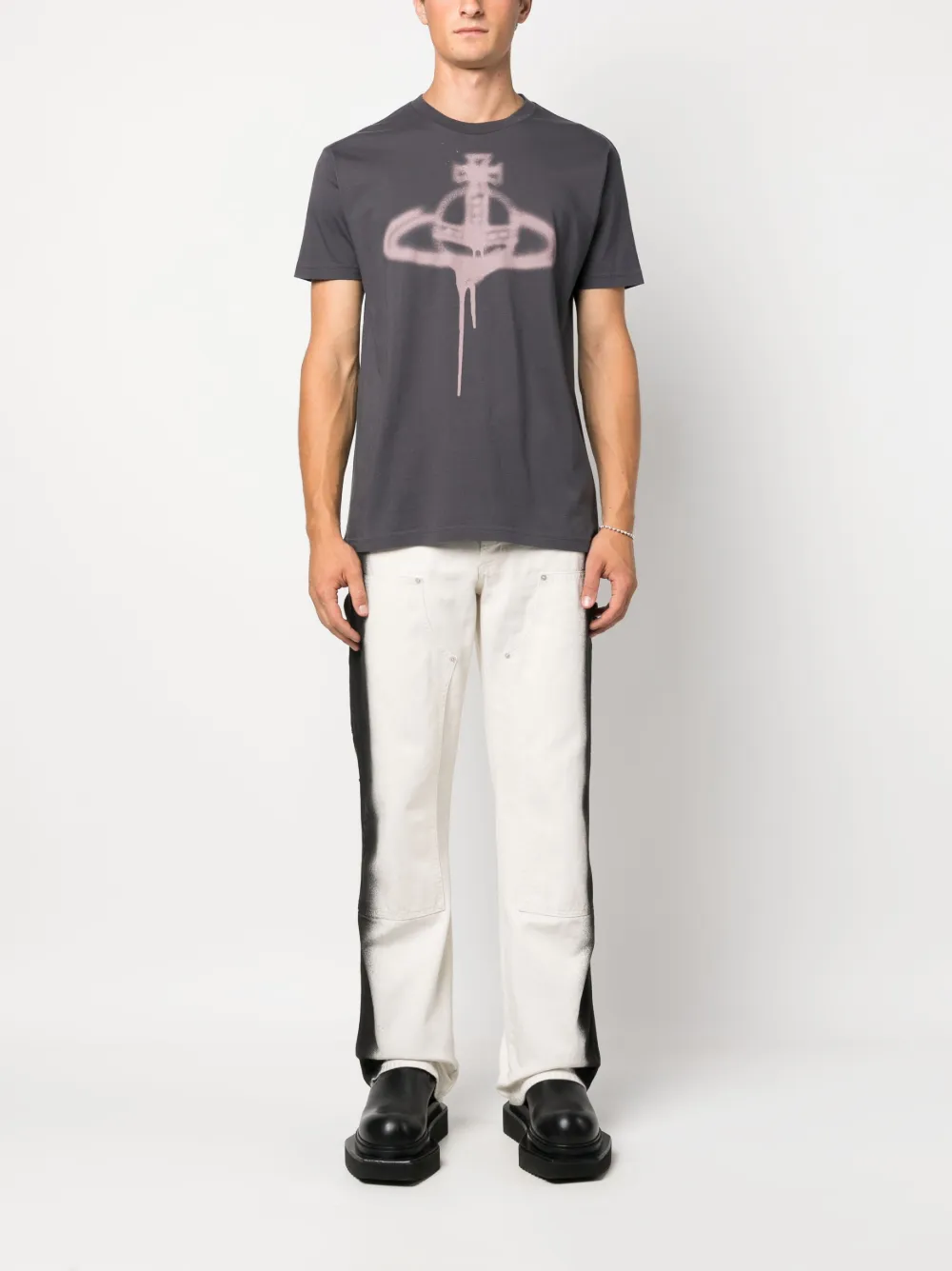 Vivienne Westwood Orb-print short-sleeved T-shirt - Grijs