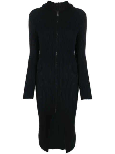 Blumarine zip-up ribbed midi dress