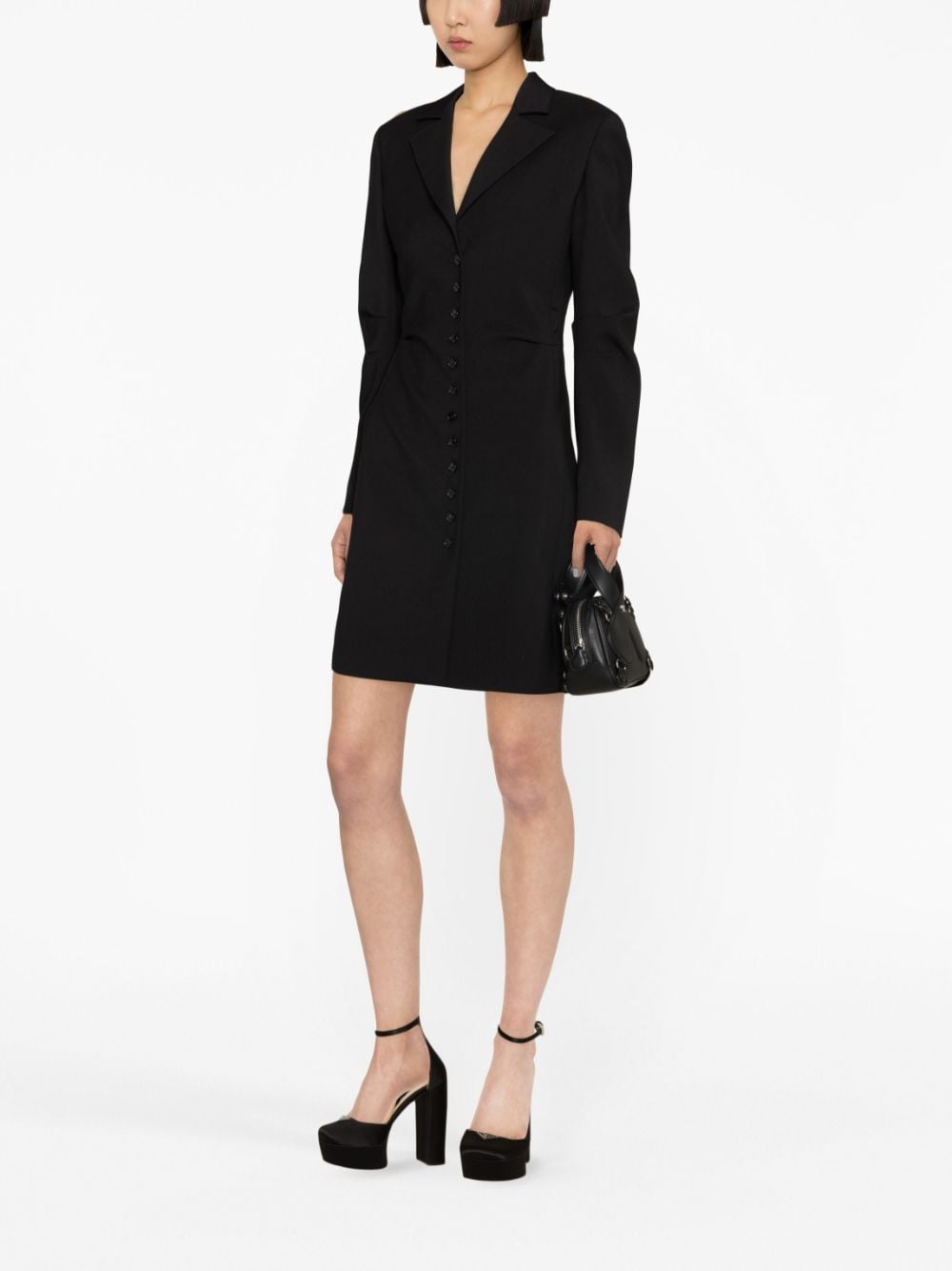 Blumarine notched-lapel single-breasted coat - Zwart