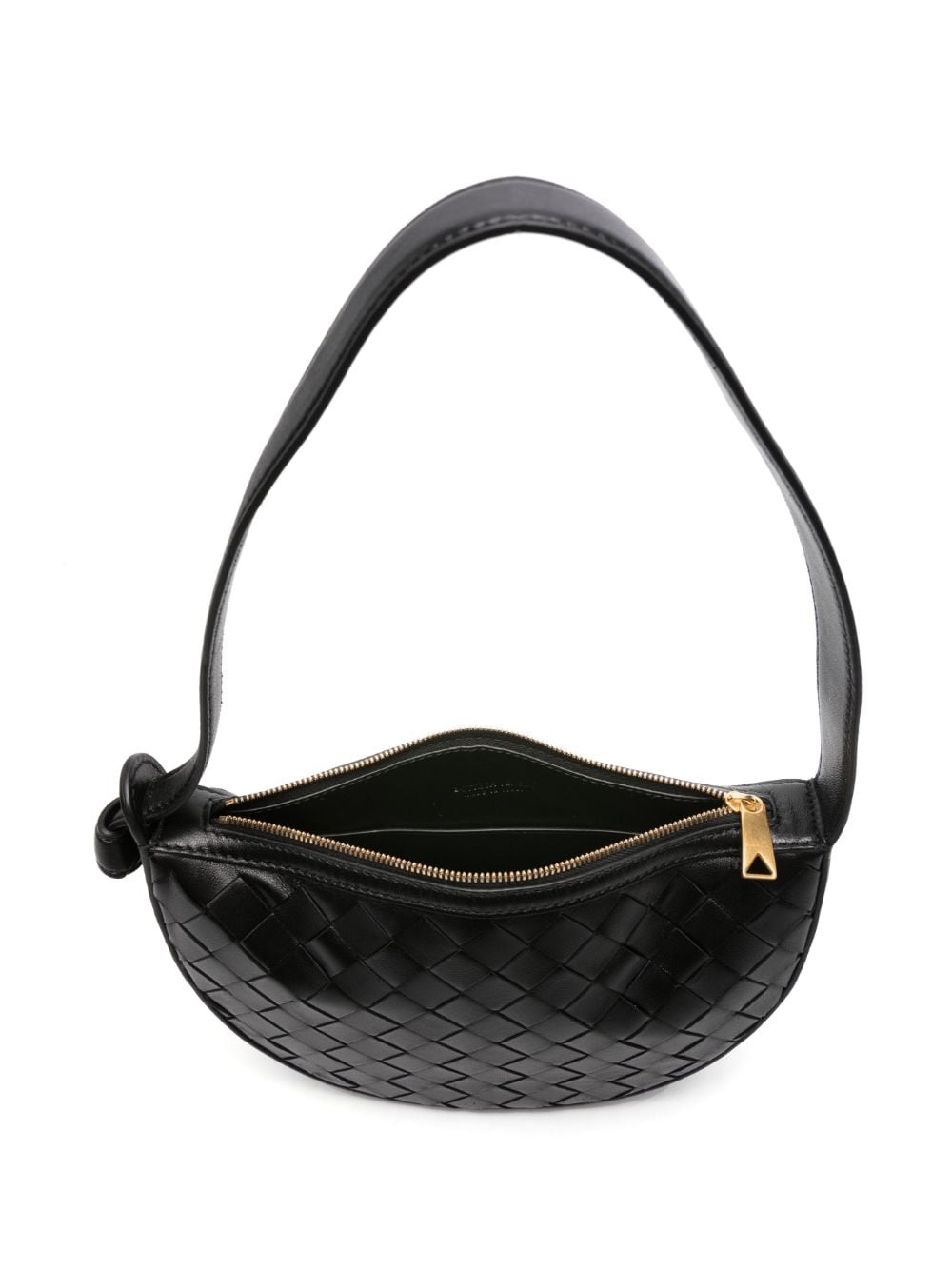 Shop Bottega Veneta Sunrise Leather Mini Bag In Black