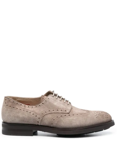Richelieus en cuir Emil à détails de perforations - Santoni - Modalova