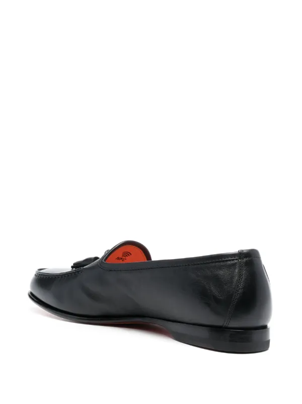 Santoni Andrea tassel-detail Leather Loafers | Black | FARFETCH