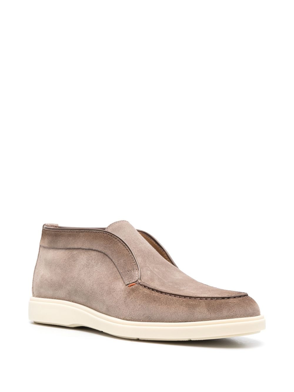 Shop Santoni Slip-on Suede Boots In Brown