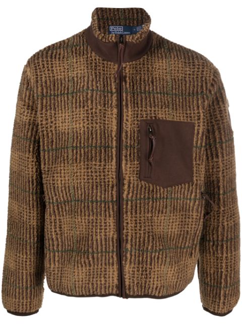 Polo Ralph Lauren plaid-check pattern knitted bomber jacket Men