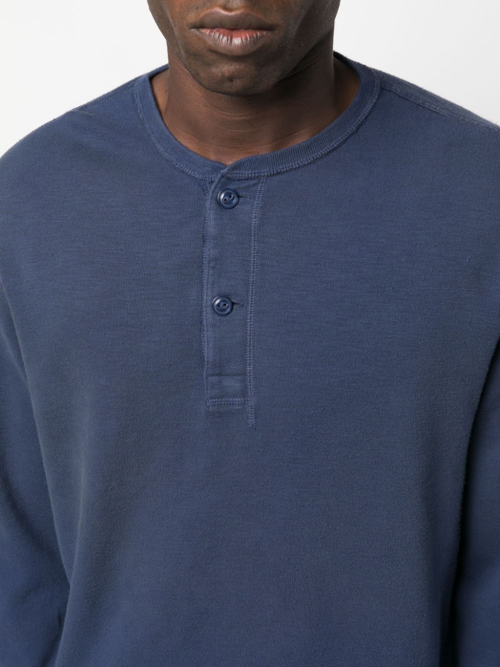 Shop Polo Ralph Lauren Button-up Cotton Sweatshirt In Blue