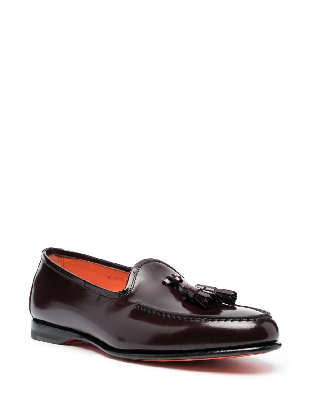 Shop Santoni Andrea Tassel-detail Leather Loafers In Red