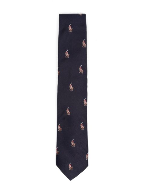Ralph Lauren Kids corbata de seda con logo bordado