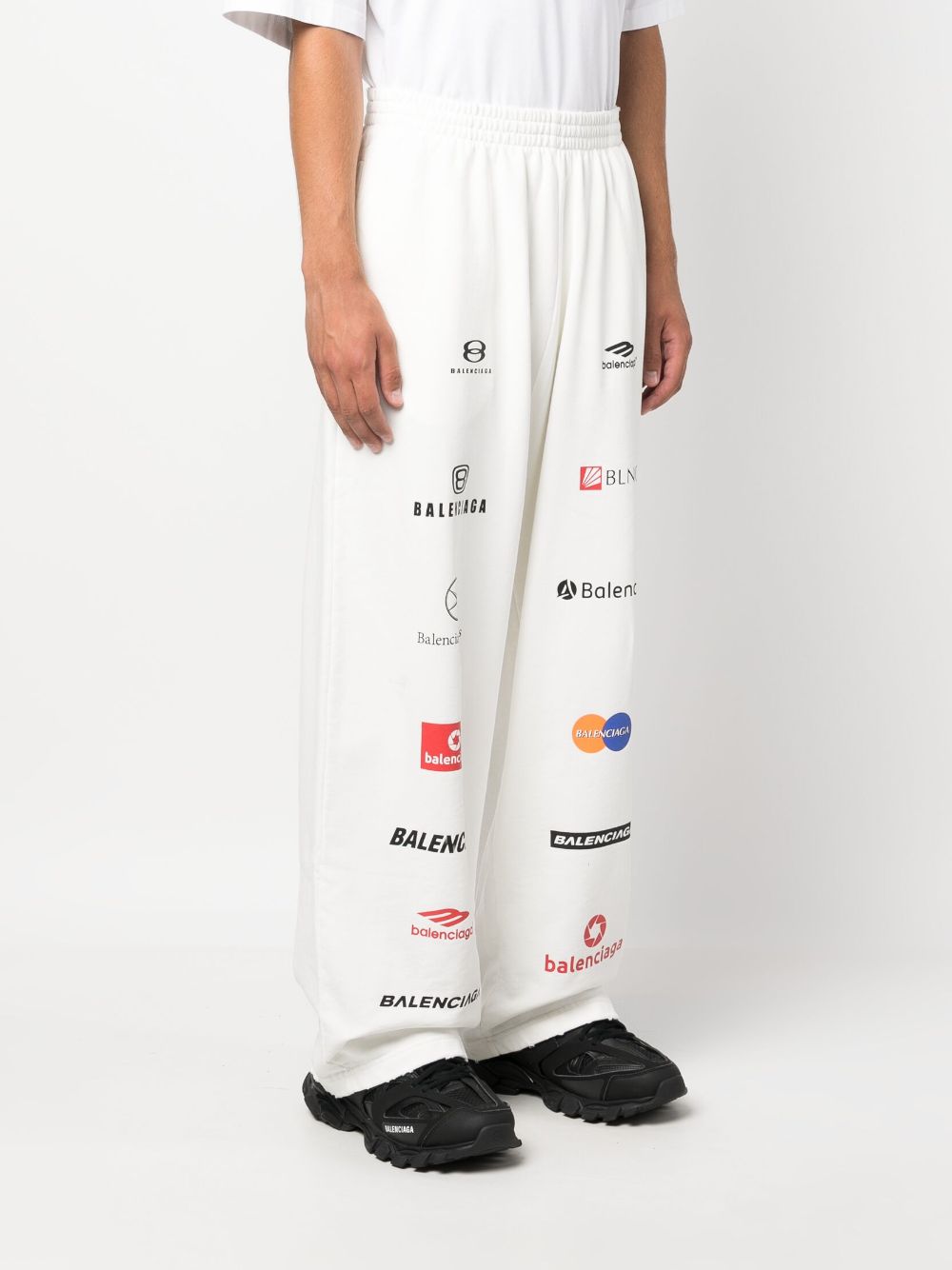 Shop Balenciaga Top League Cotton Track Pants In White