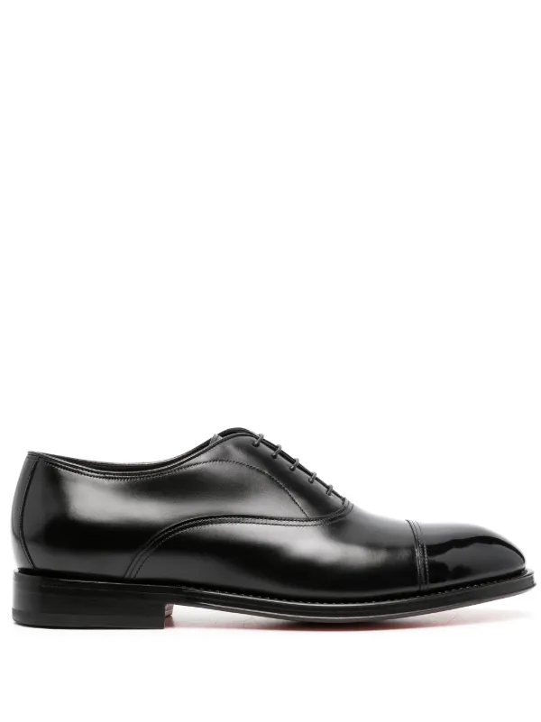 Santoni レザーレースアップシューズ Santoni レースアップ レザーシューズ | ブラック | FARFETCH JP