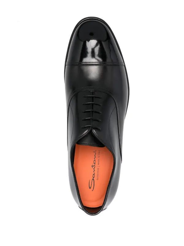 Santoni レースアップ レザーシューズ | ブラック | FARFETCH JP