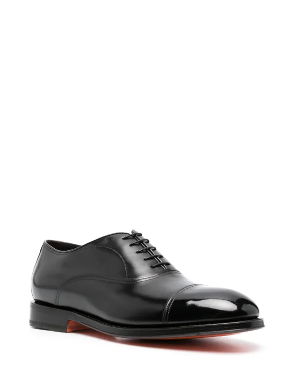 サントーニ 黒 レザー ドレスシューズ レースアップ Santoni レースアップ レザーシューズ | ブラック | FARFETCH JP