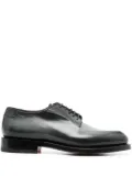 Santoni almond-toe leather derby shoes - Green