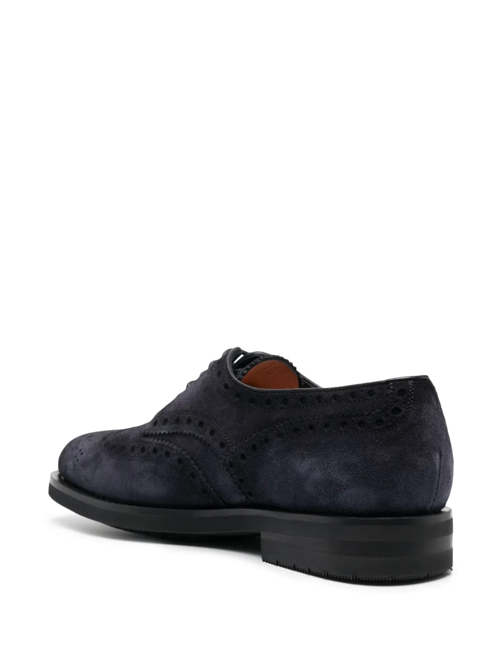 Shop Santoni Emil Lace-up Suede Brogues In Blau