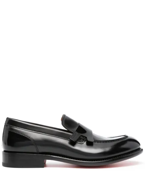 Santoni mocassins en cuir Moca à entaille penny