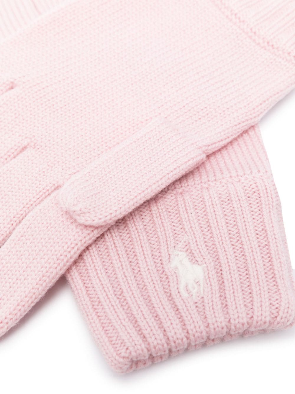 Shop Ralph Lauren Polo Pony Wool Gloves In Pink