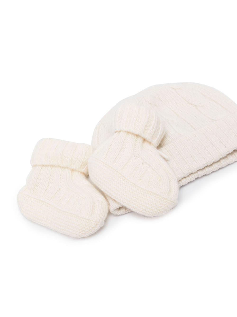 Shop Ralph Lauren Cable-knit Cashmere Gift Set In White