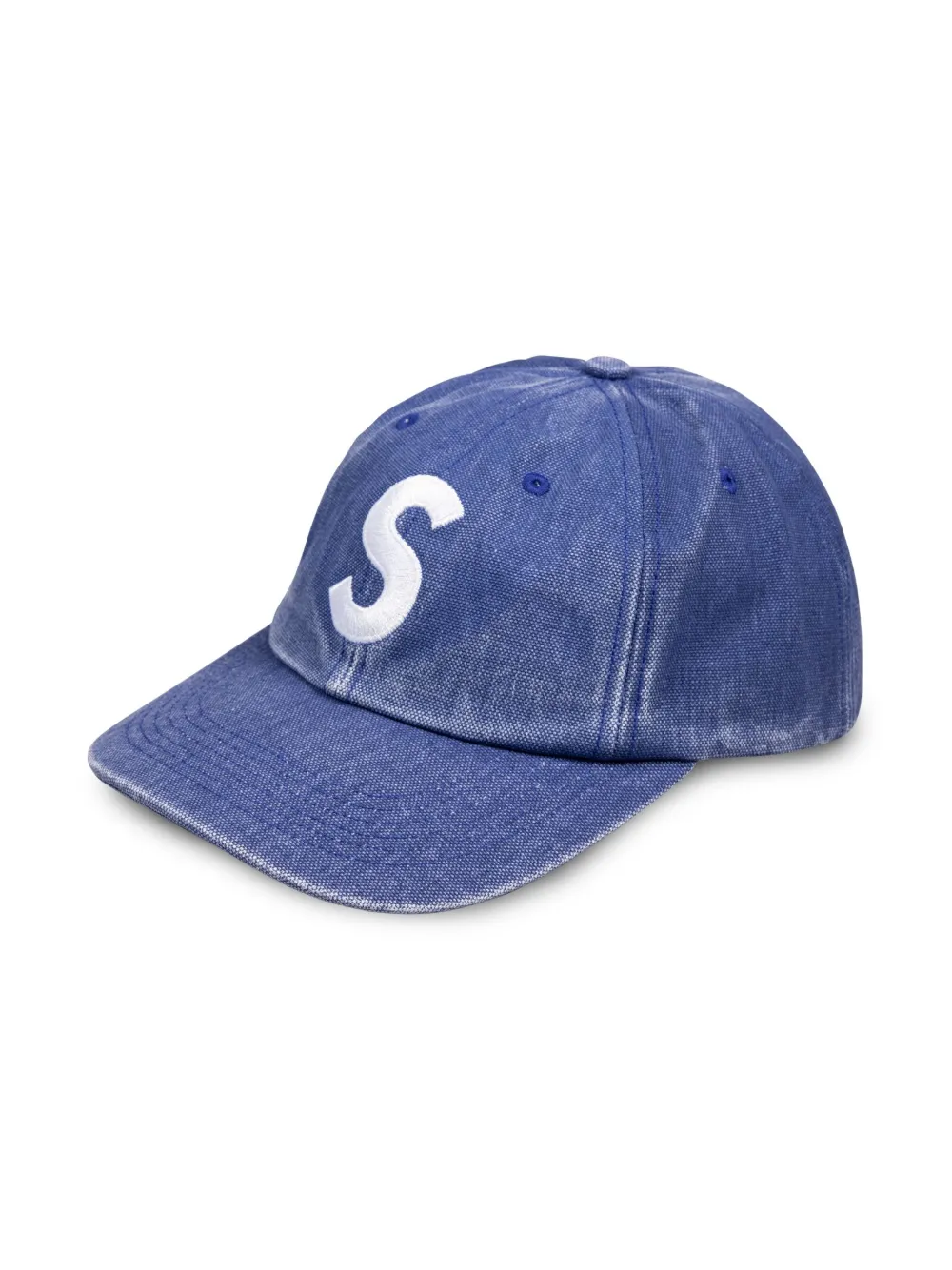 Shop Supreme Pigment Logo-embroidered 6-panel Cap In Blue