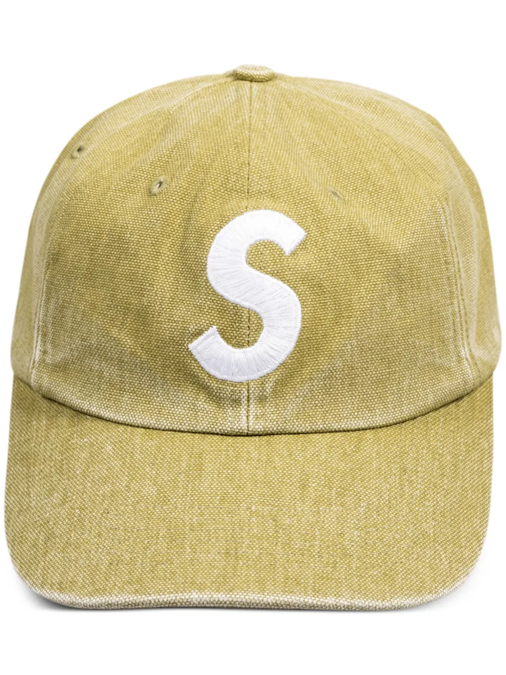 Supreme Pigment Logo-embroidered 6-panel Cap In Yellow