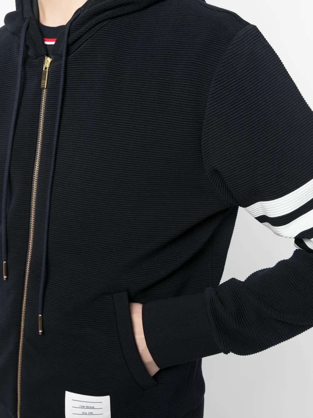 Thom Browne Hoodie met rits Blauw