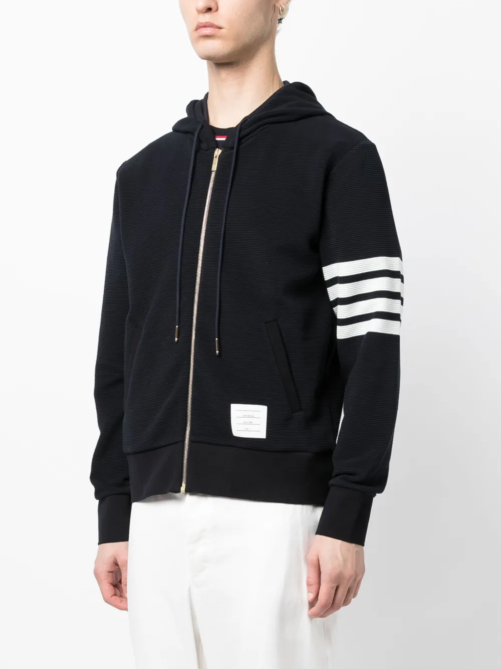 Thom Browne Hoodie met rits Blauw