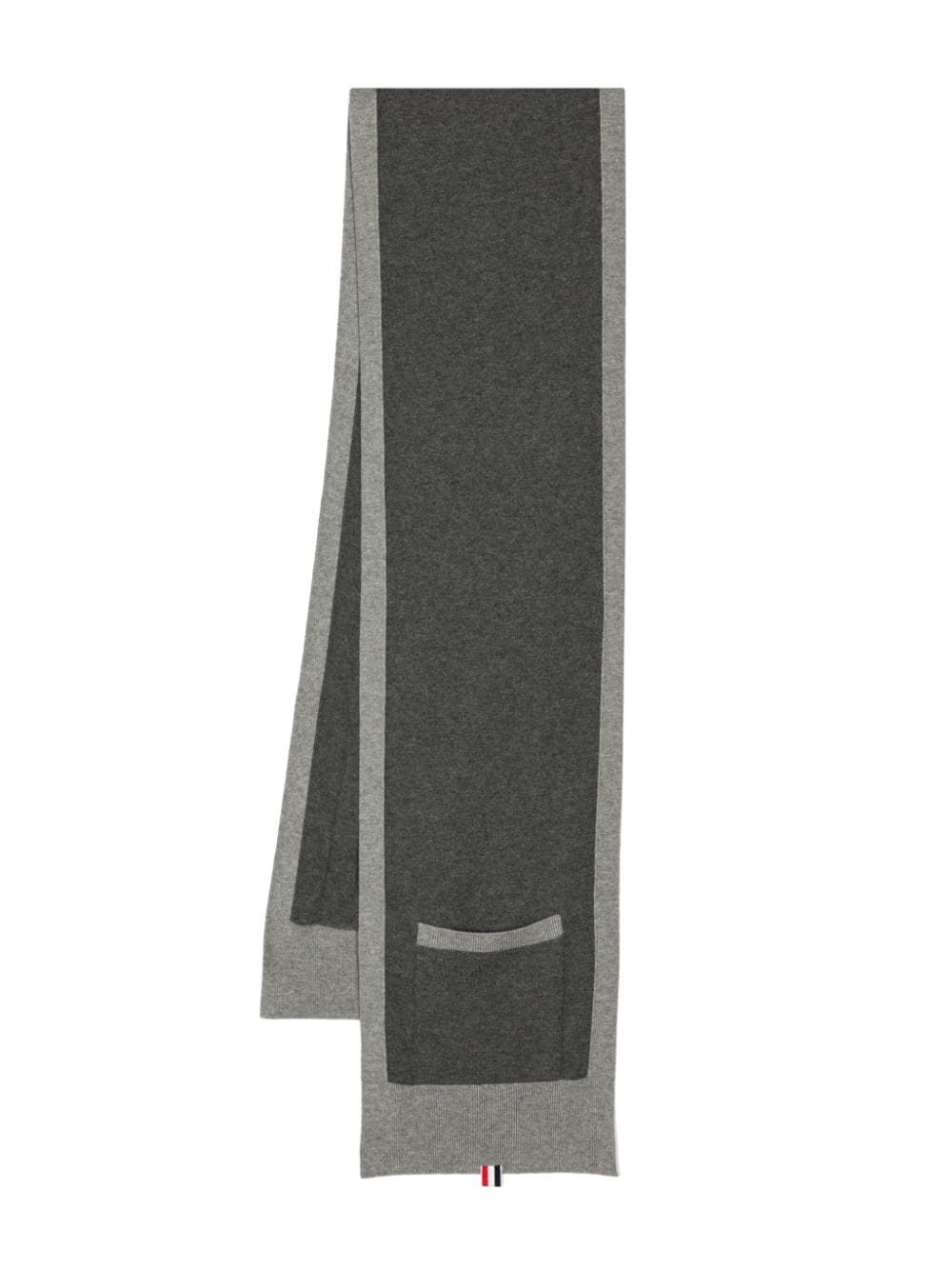 Thom Browne patch-pocket virgin-wool scarf - Grau
