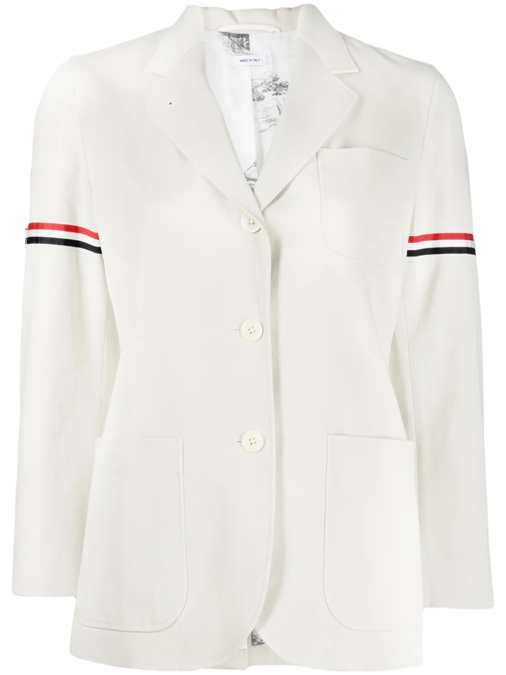 Thom Browne RWB-stripe cotton blazer | Neutrals | Image 1