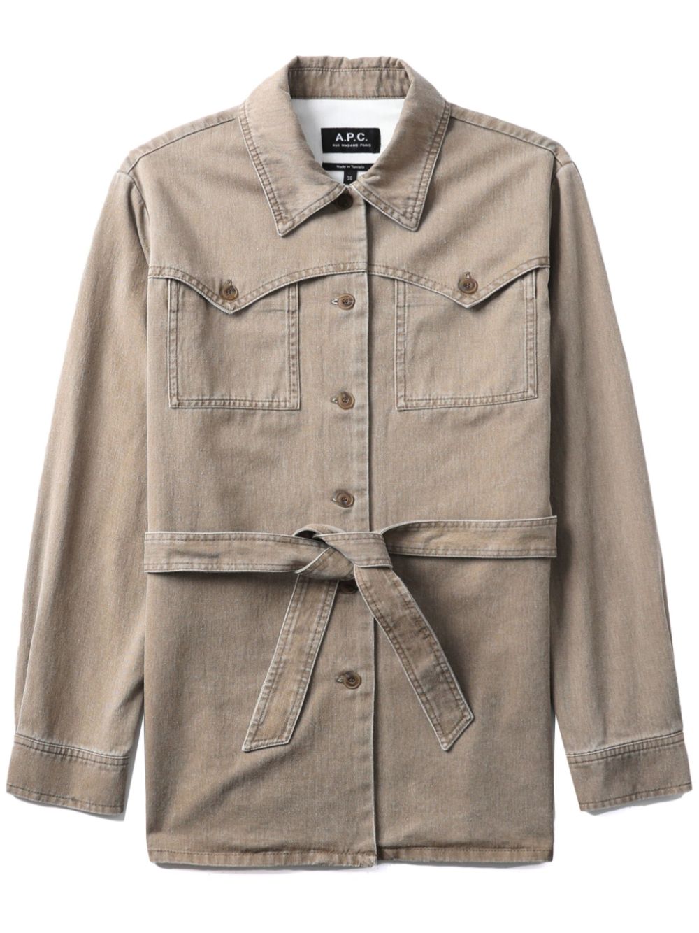 A.P.C. Joann belted cotton jacket - Neutrals