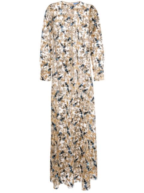 Macgraw Soiree floral-embroidered dress