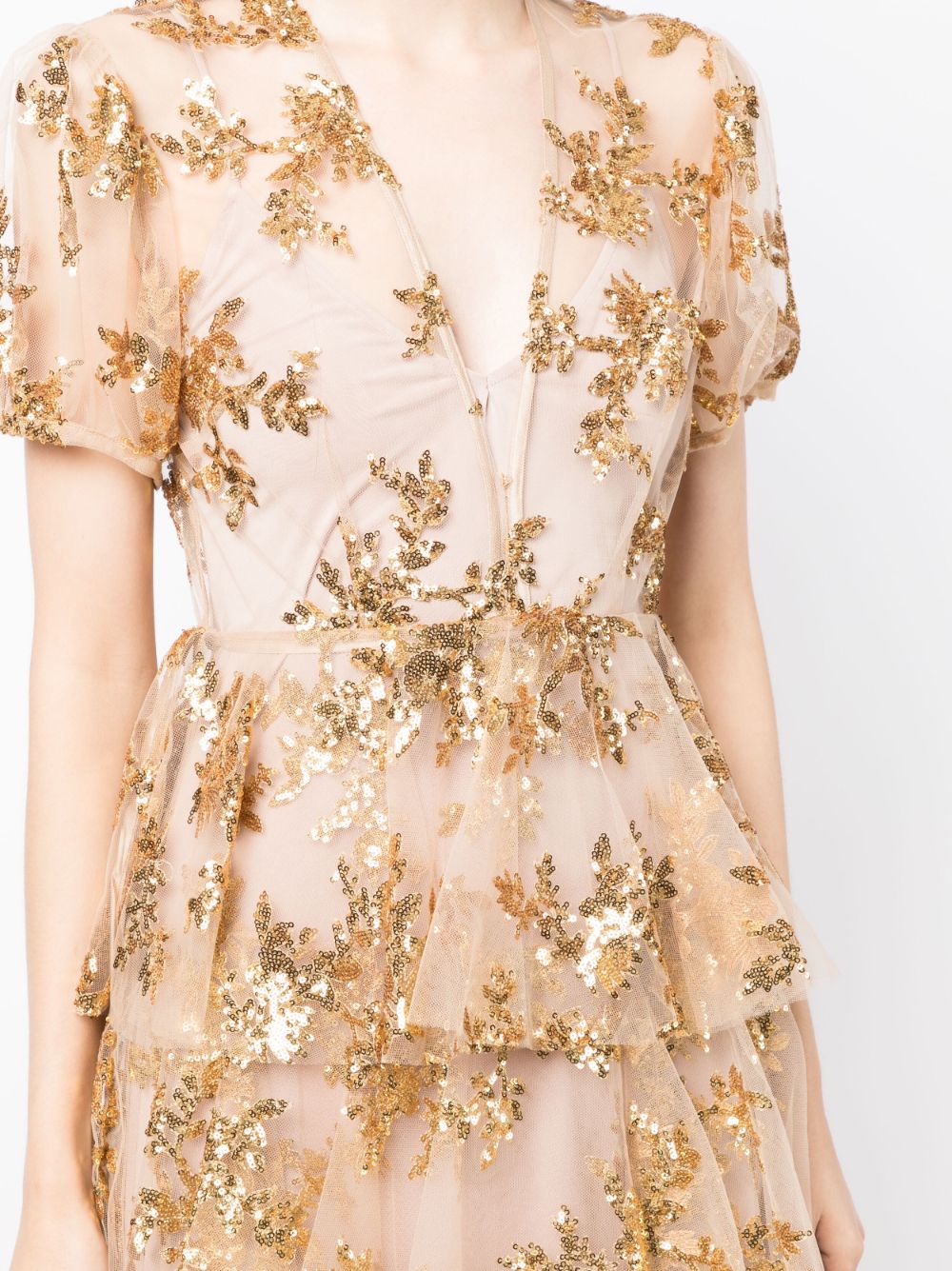 Shop Macgraw Parody Sequin-embellished Midi Dress In Gold