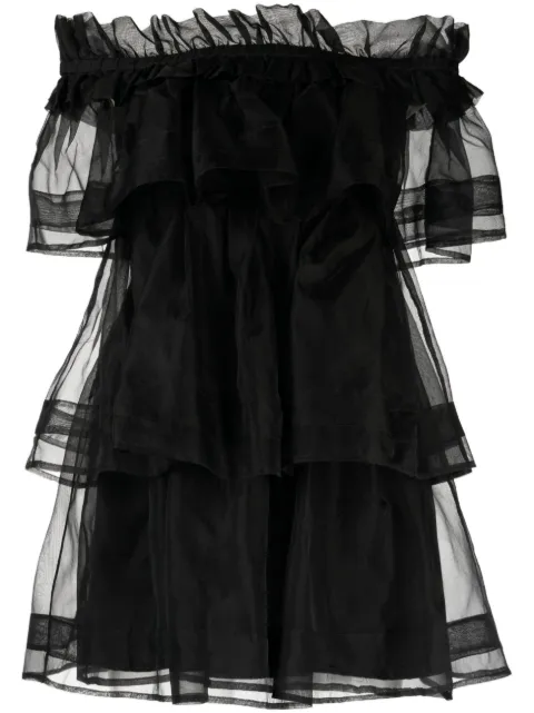 Macgraw Petal layered silk mini dress