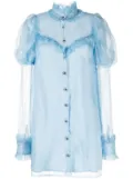 Macgraw Lighthouse ruffled silk dress - Blue