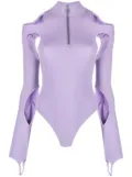ANDREĀDAMO cut-out long-sleeve bodysuit - Purple