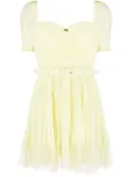 Self-Portrait chiffon lace-detail minidress - Yellow