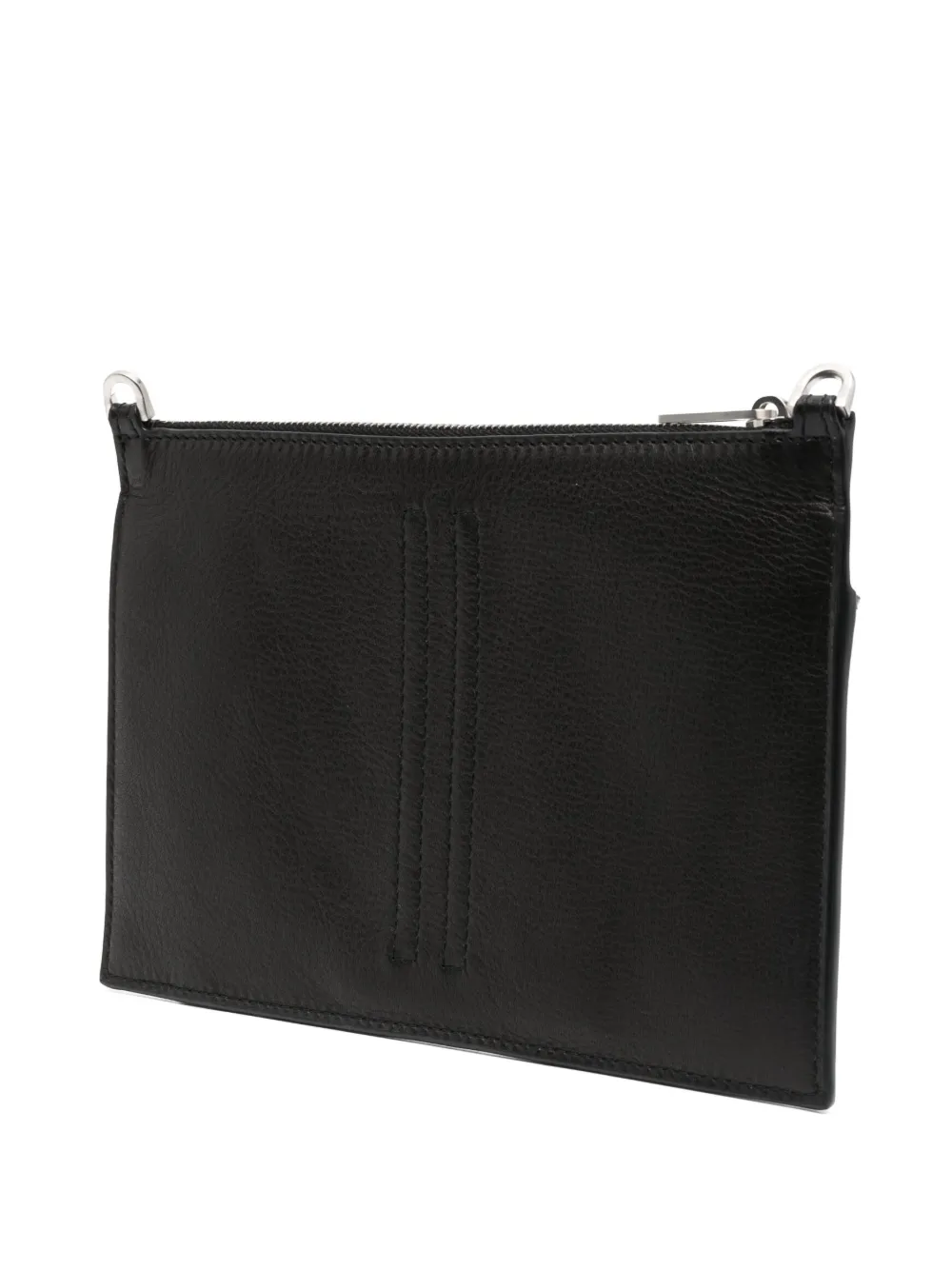 Shop Rick Owens Logo-debossed Leather Clutch Bag In Black