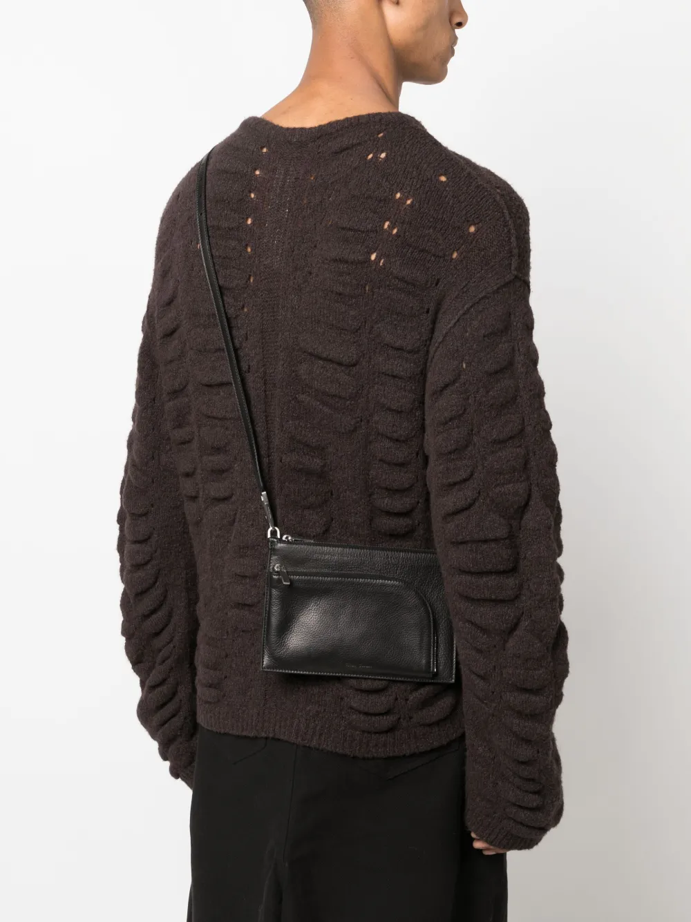 Rick Owens Clutch met logo-reliëf - Zwart