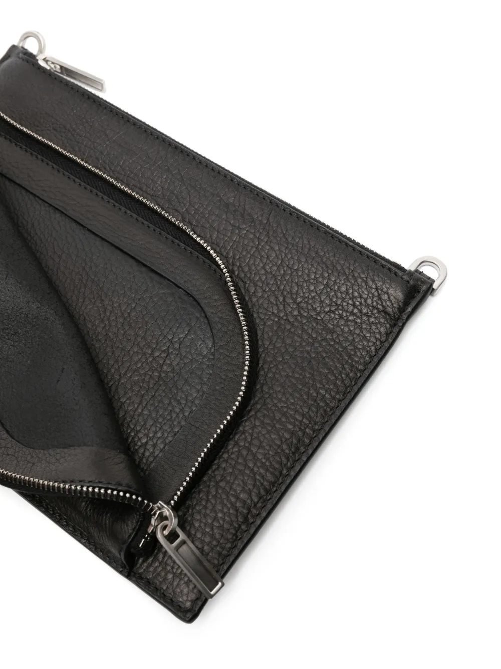 Shop Rick Owens Logo-debossed Leather Clutch Bag In Black