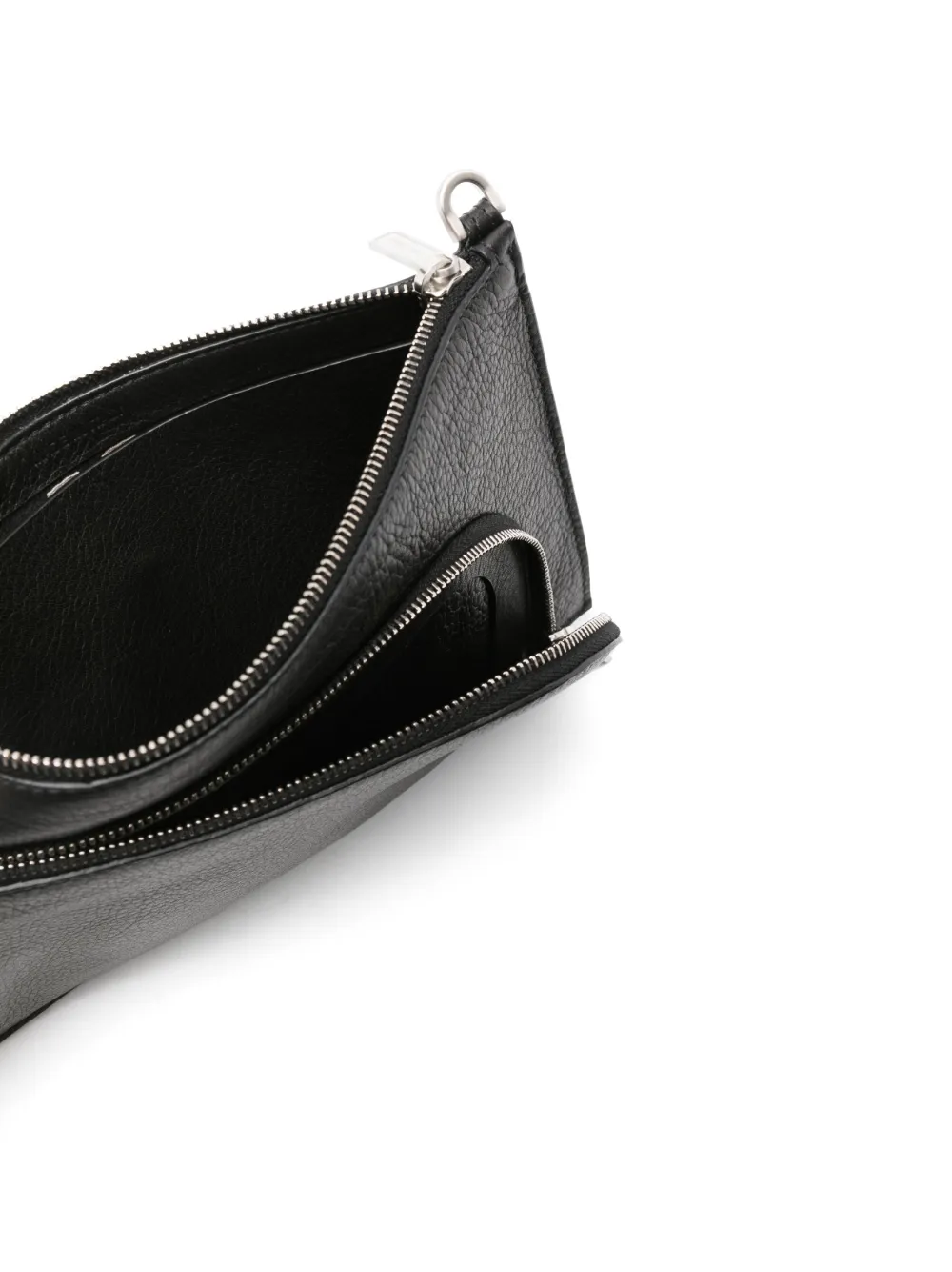 Shop Rick Owens Logo-debossed Leather Clutch Bag In Black