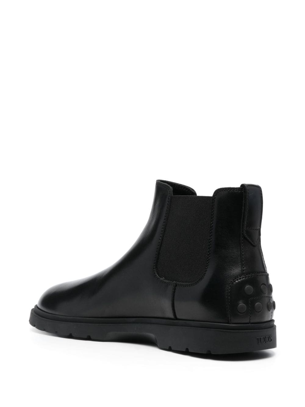 Shop Tod's Tronchetto Slip-on Leather Boots In Black