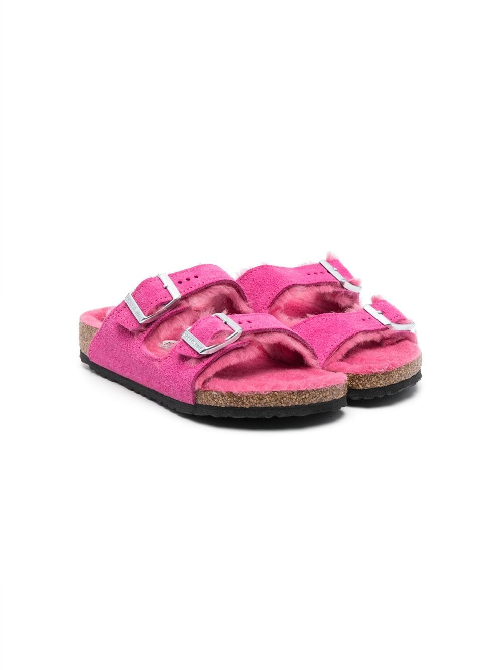 Birkenstock Kids Arizona buckle-fastening brushed sandals - Pink
