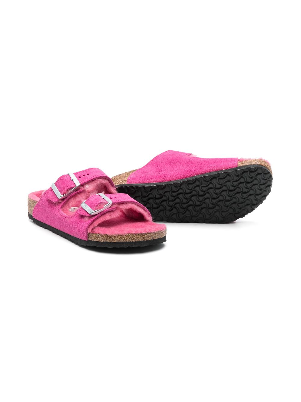 Birkenstock Kids Arizona buckle-fastening brushed sandals - Roze