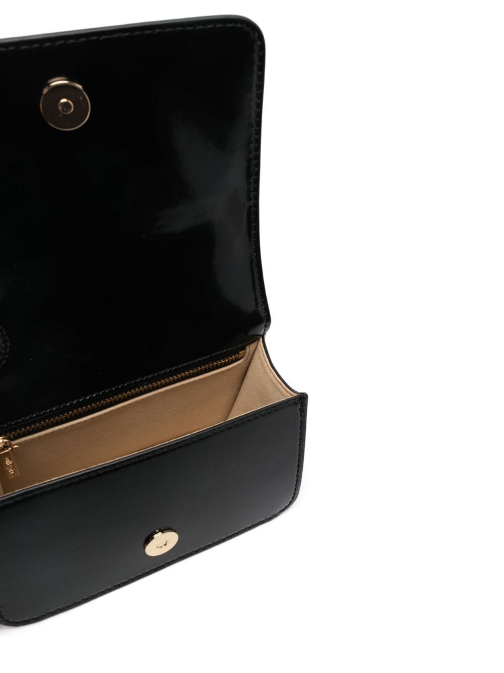 Sold - ALDO Patent Leather Black Clutch Bag with Gold Hardware