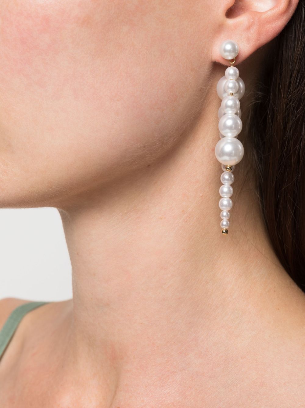 Cult Gaia Loreli pearl drop earrings - Wit