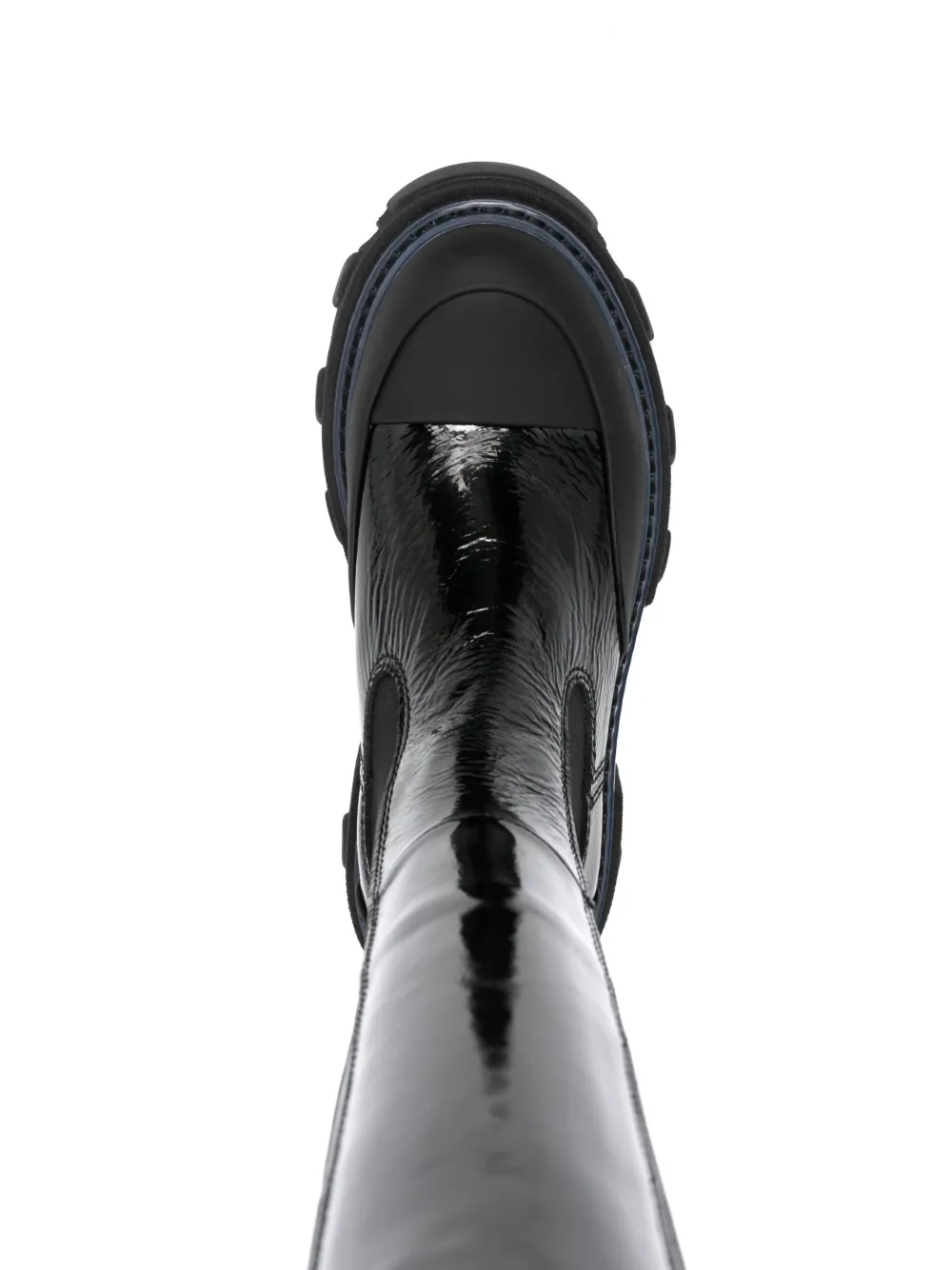 Shop Ganni 50mm Knee-high Leather Boots In Black