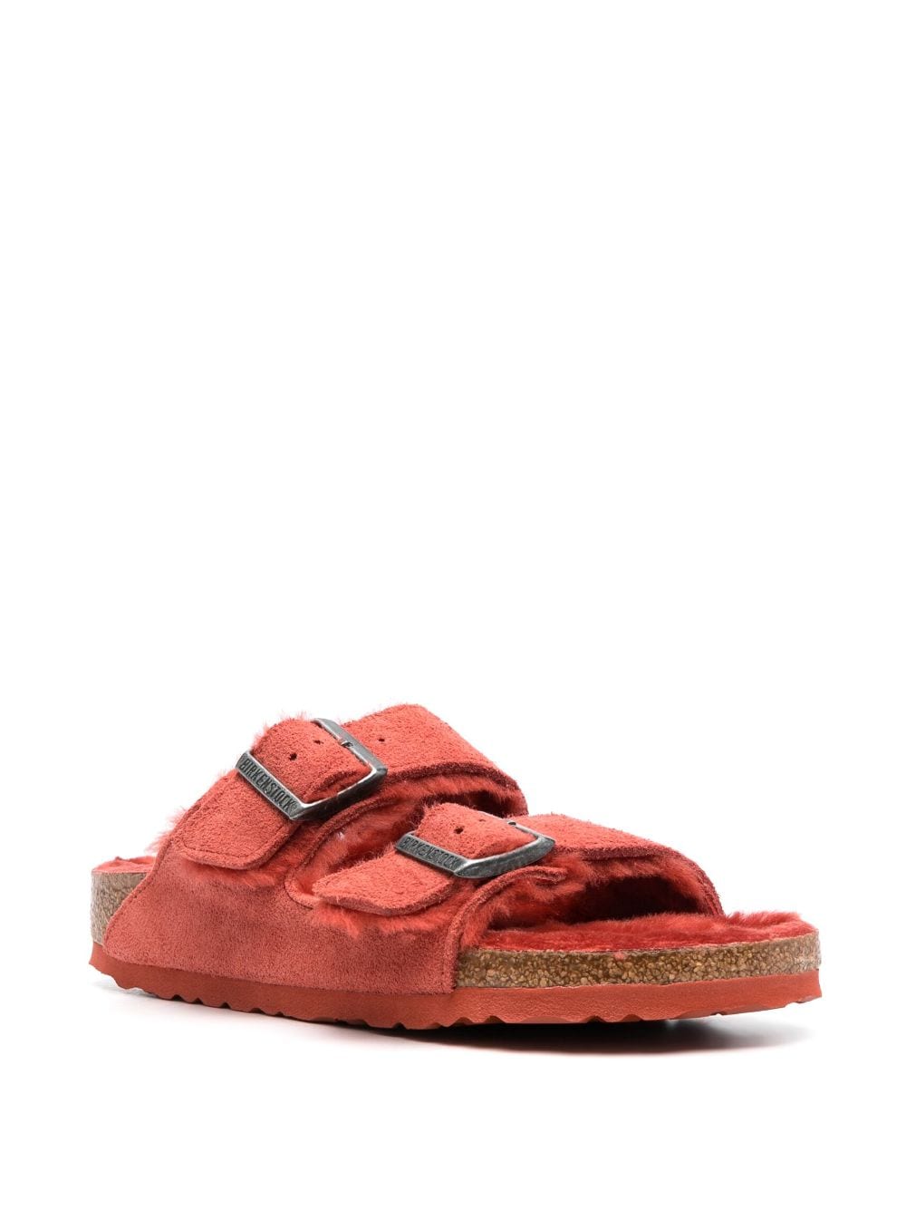 Birkenstock Arizona shearling suede sandals - Rood